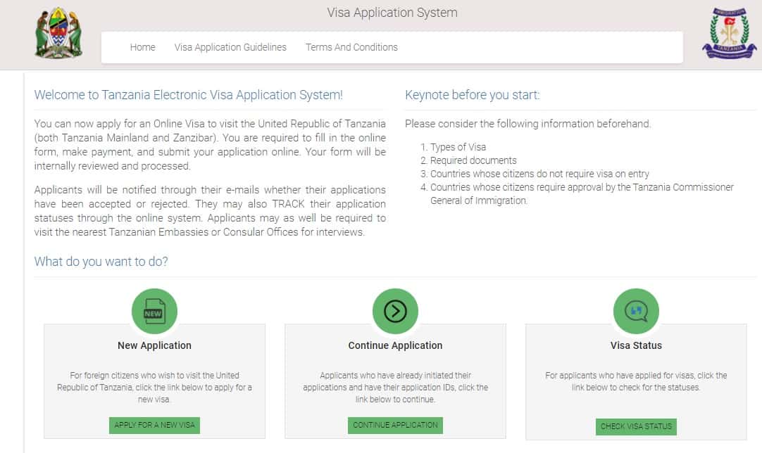 Portal Visto Tanzania