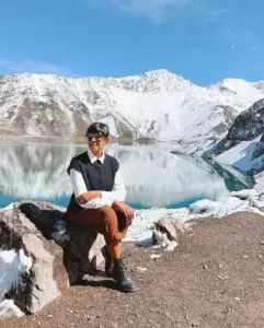 Minha Linda em Embalse del Yeso perto de Santiago