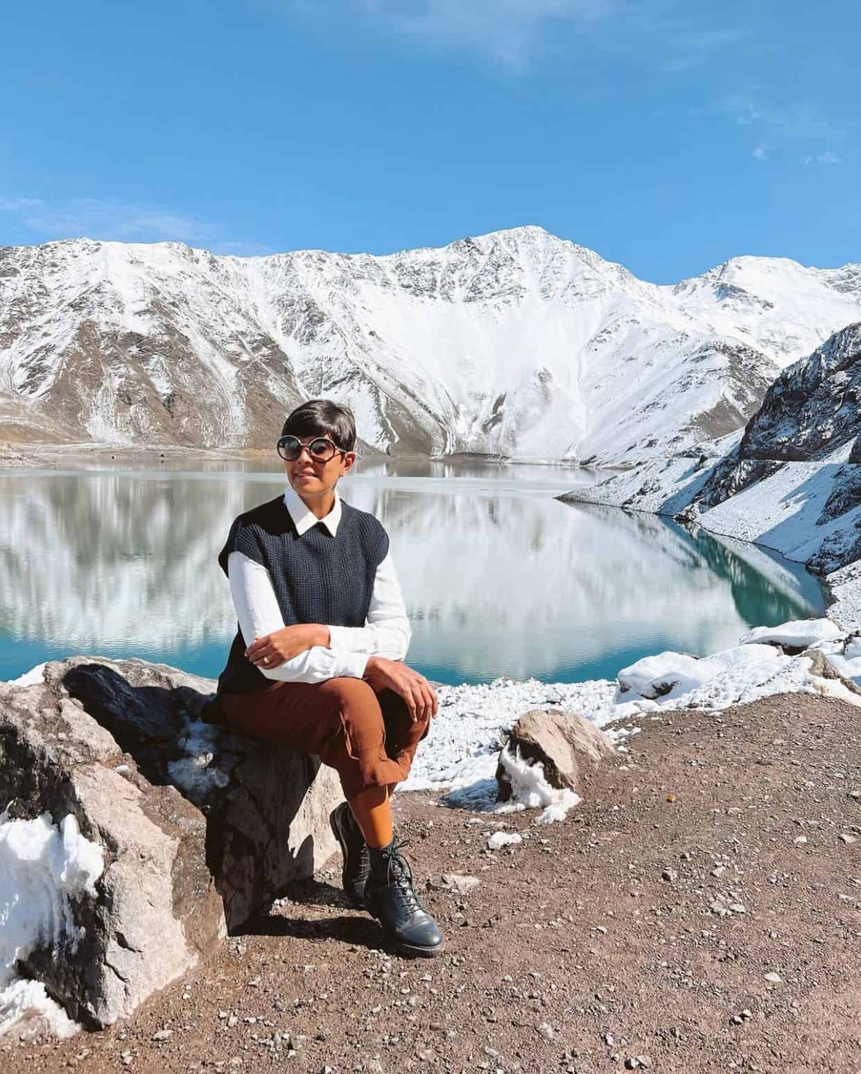 Minha Linda em Embalse del Yeso perto de Santiago